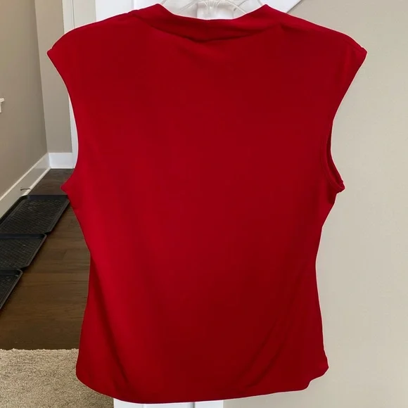 Kasper Red Sleeveless Blouse - Picture 4 of 7